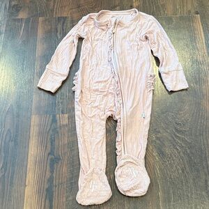 Posh Peanut Blush Ribbed Footie One Piece